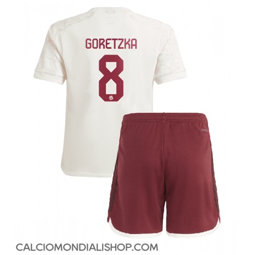 Maglie da calcio Bayern Munich Leon Goretzka #8 Terza Maglia Bambino 2023-24 Manica Corta (+ Pantaloni corti)